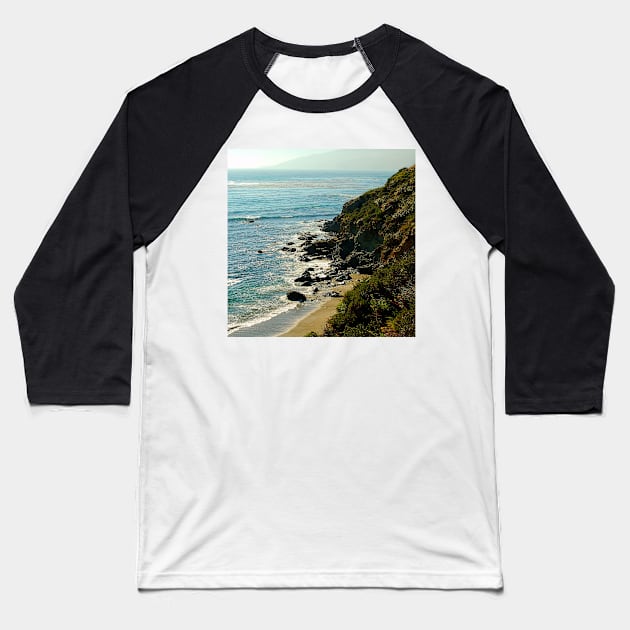 Big Sur California Pacific Coast View of ocean beach and mountains Baseball T-Shirt by Star58